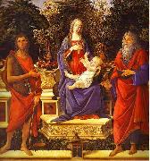 Sandro Botticelli Virgin and Child Enthroned between Saint John the Baptist and Saint John the Evangelist Spain oil painting artist
